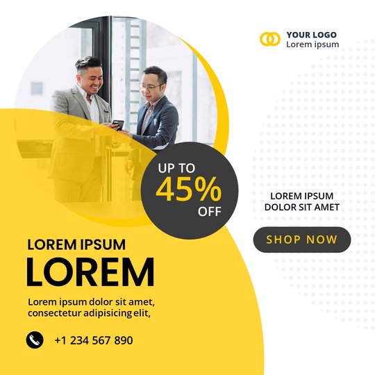 Template PPT Square Banner 13