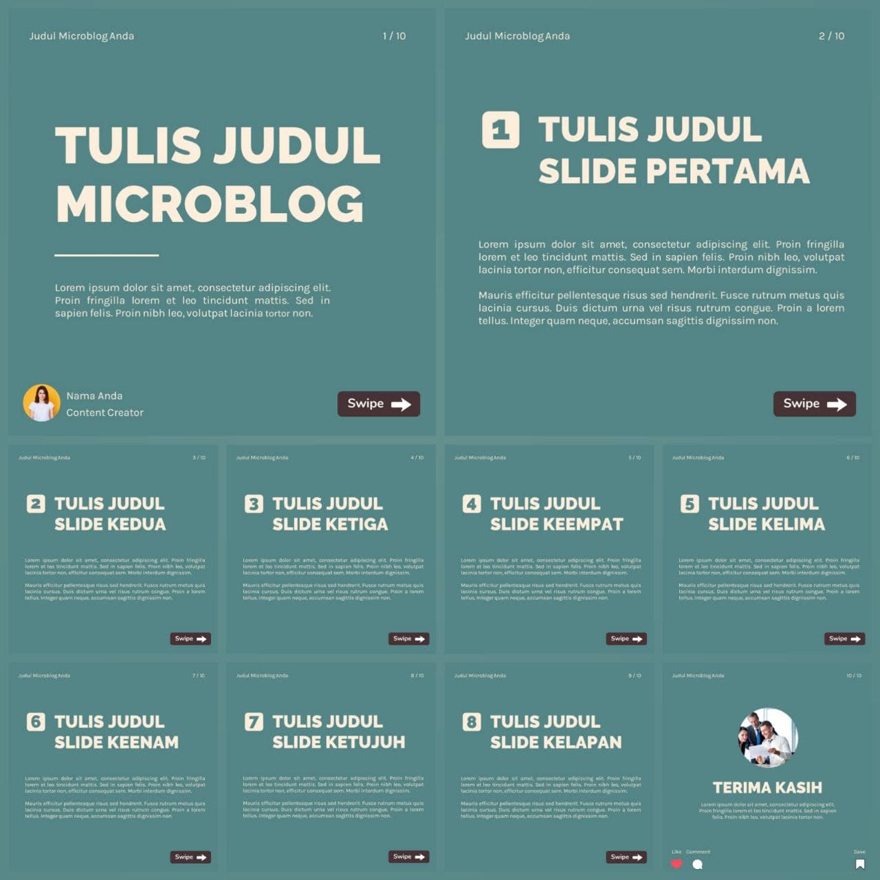 Template PPT Microblog Kit 14