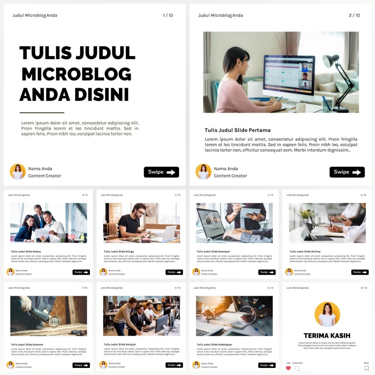 Template PPT Microblog Kit 4