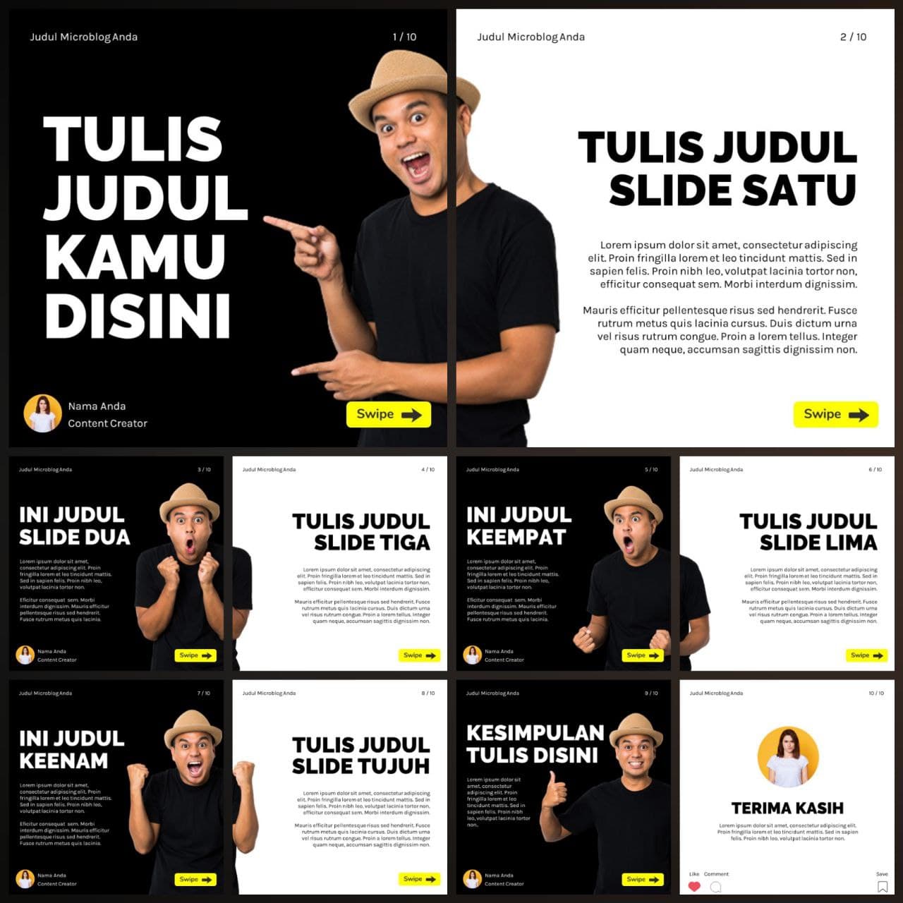 Template PPT Microblog Kit 9